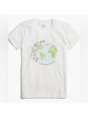 J Crew Earth Day Graphic Collector Tee Size XS